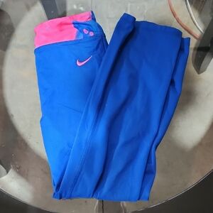 Nike Kids Blue and Pink Leggings